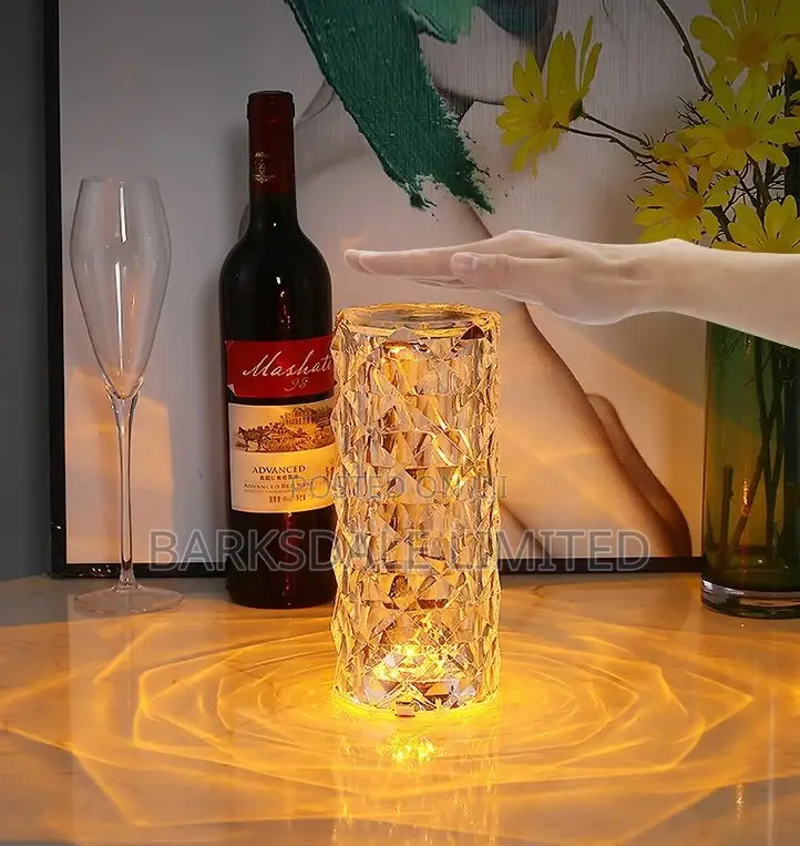 Crystal Bedside Lamp Rechargeable Night Light Remote Control