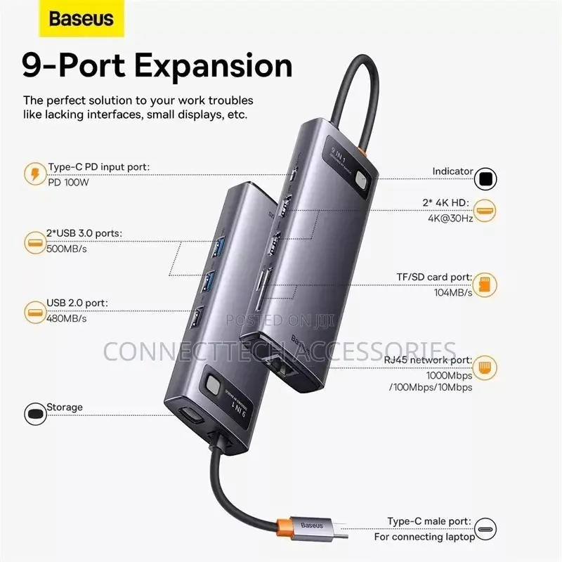 Baseus 9in1 USB C Hub Docking Station