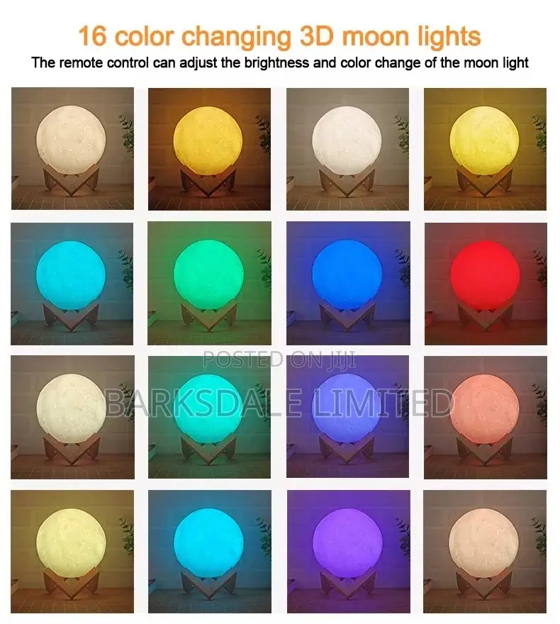 Moon Light Lamp Remote Rechargeable LED Table Bedside