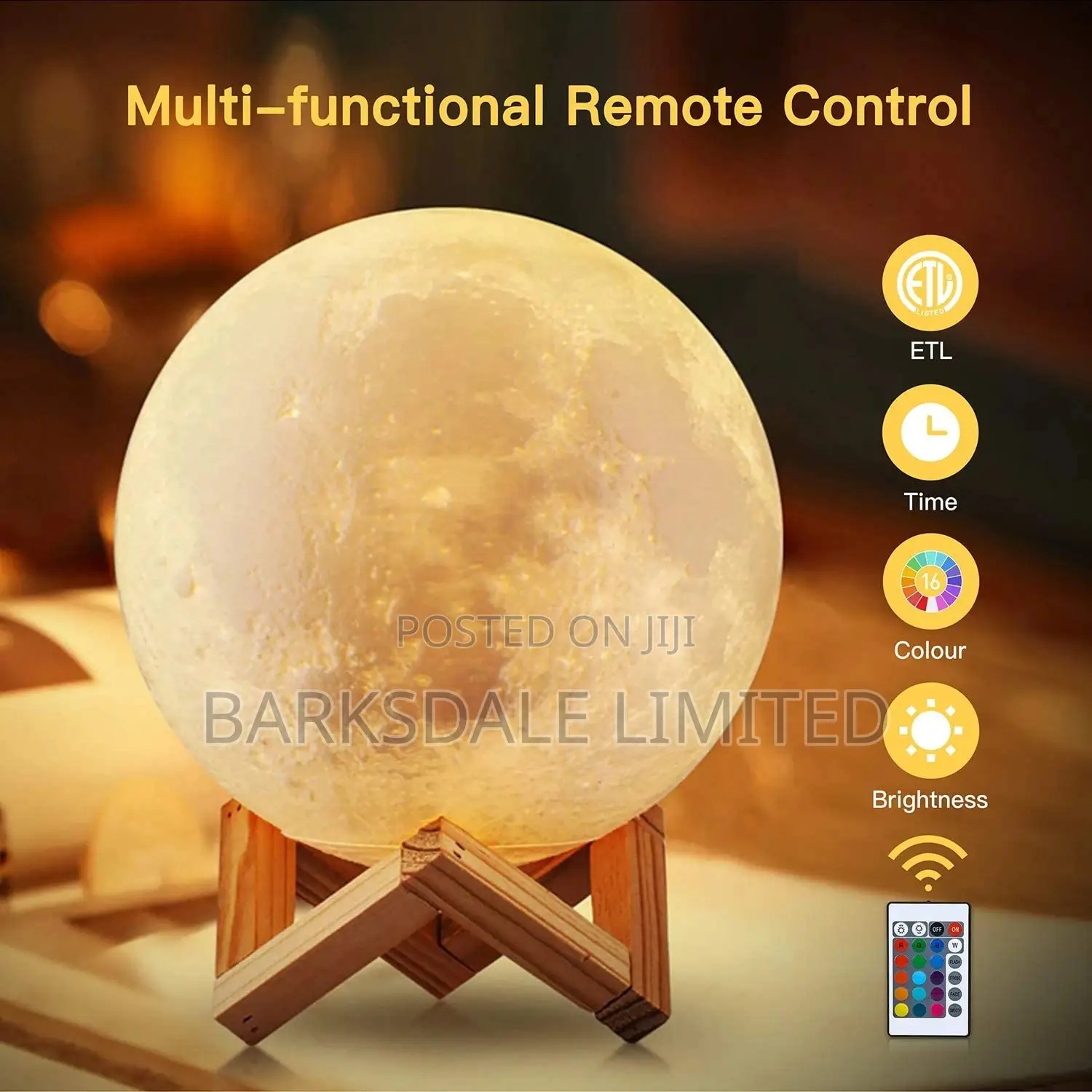 Moon Light Lamp Remote Rechargeable LED Table Bedside