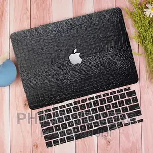 Macbook Case With Keyboard Cover Package | Black Crocodile L