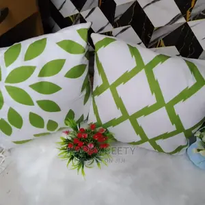 White and Green Themed Throw Pillows