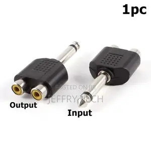 6.35mm Mono Male to 2x RCA Female
