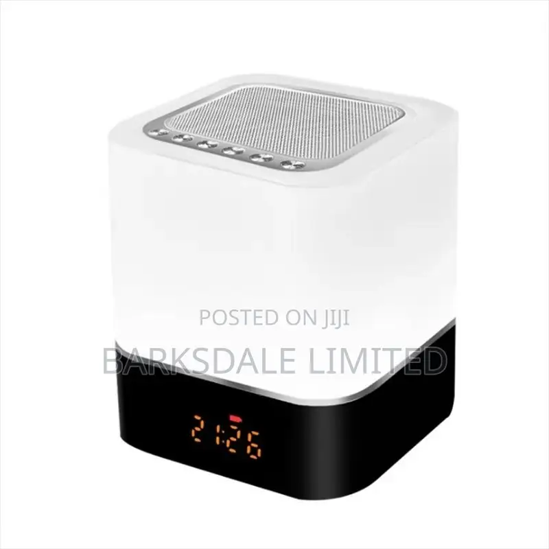 Bluetooth Speaker Square Bedside Light Lamp Cube Clock LED