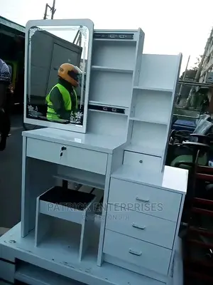 White Dressing Table With a Sliding Mirror