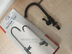 Swan Neck Water Tap Black 12" for Laboratory