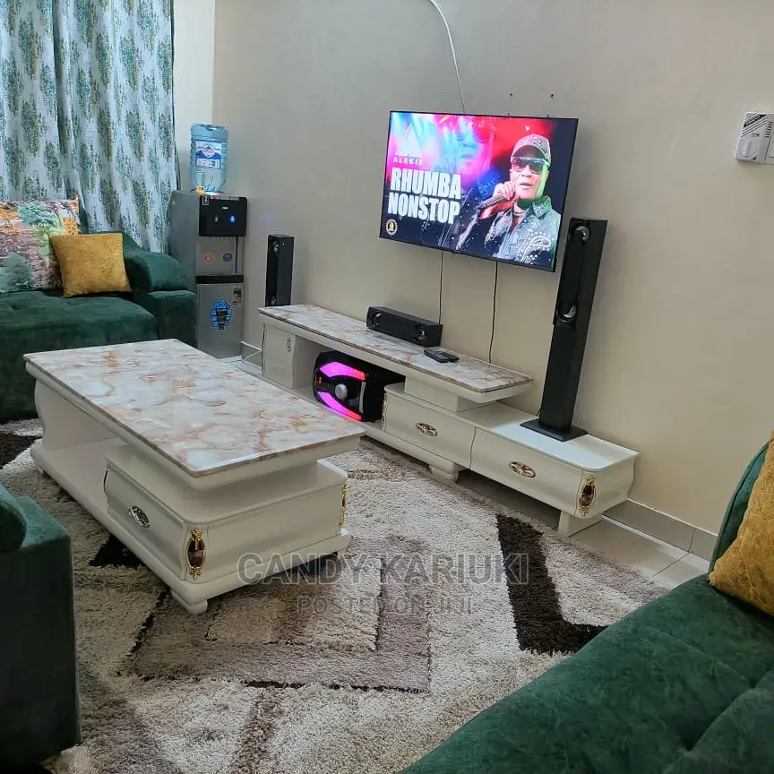 Pure Marble Matching Coffee Table Plus TV Stand