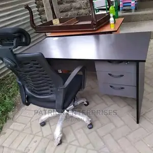 1.2 MTRS Office Desk Plus High Back Recliner Headrest Chair