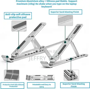 Adjustable Laptop Stand, Portable Aluminium Laptop Riser Lap