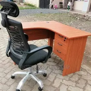 Lshaped Desk 4 by 4 Fitts Plus High Back Recliner Headrest
