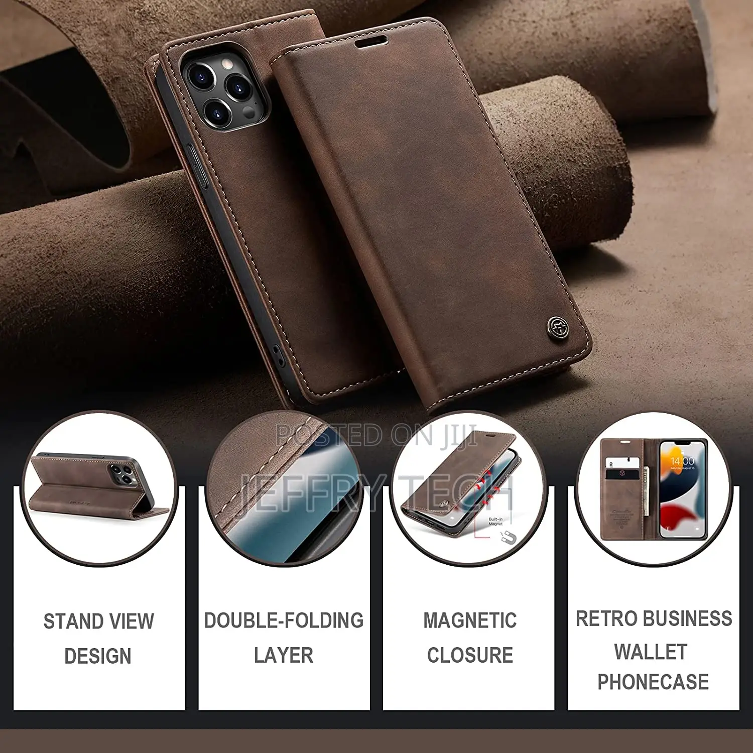Leather Case for iPhone 13 Pro Max Case Wallet, iPhone 13 Pr