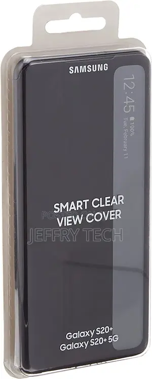 Smart Clear View Flip Cover for Samsung S20 Plus - Black