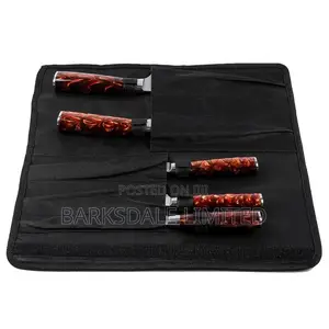 5 Pocket Chef Roll Bag Roll Carry Bag Storage Pouch Black