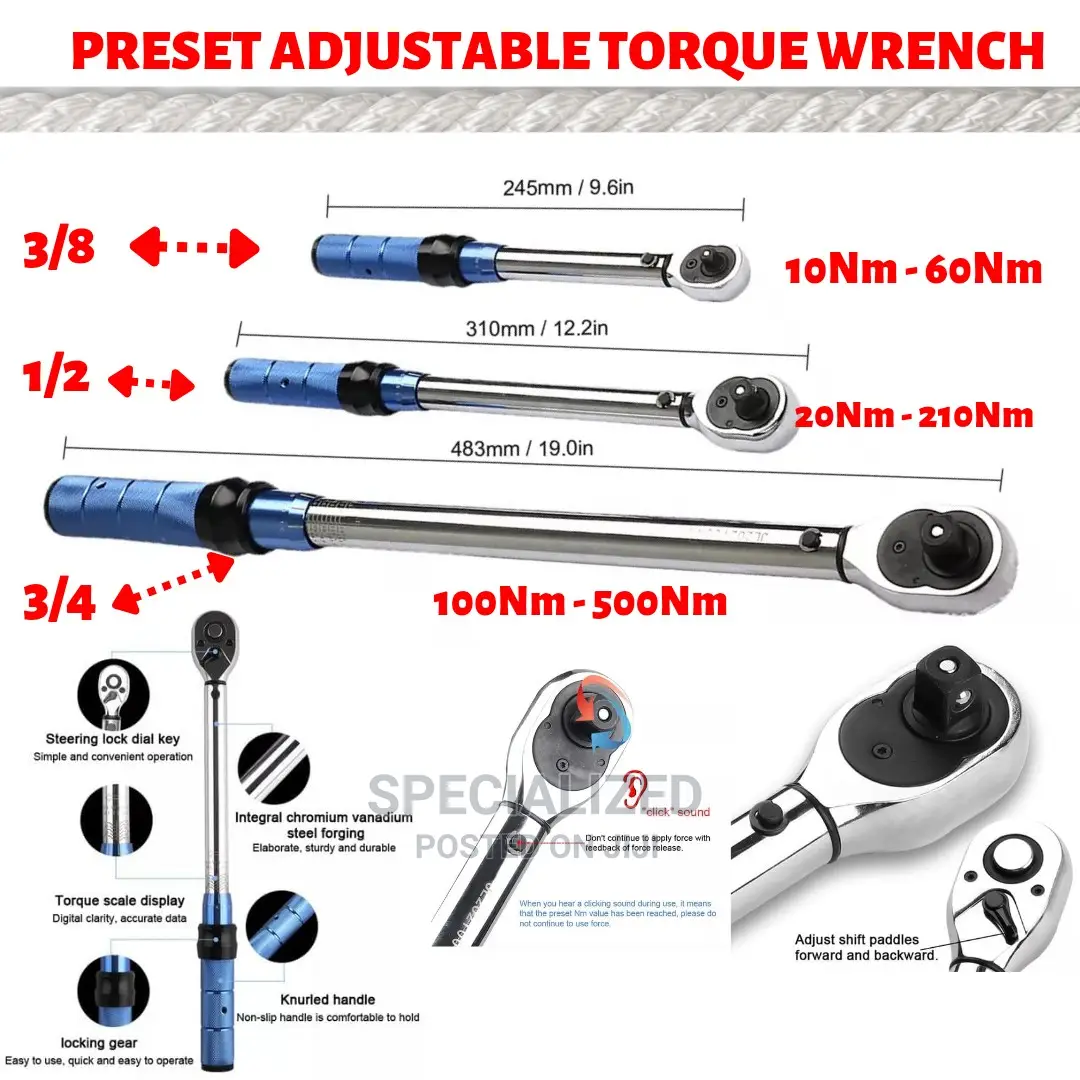 Preset Adjustable Torque Wrench