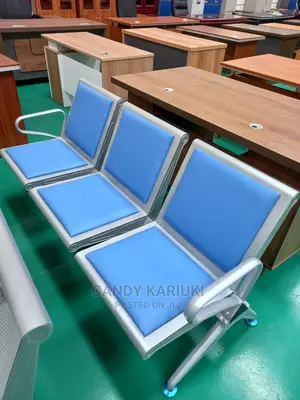 Blue Heavy Duty Linked Padded Waiting Chair