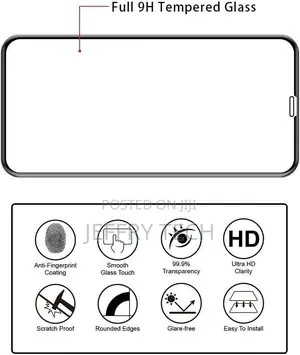 iPhone X Tempered Glass Screen Protector,Black