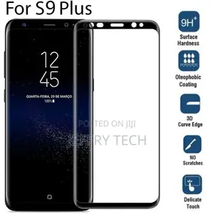 Samsung Galaxy S9 Plus Black 3D Full Coverage Curved Temper