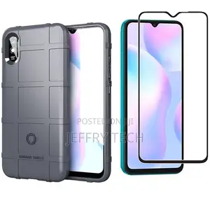 Xiaomi Redmi 9A Case With Full Cover Film - Grey