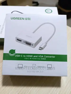 Ugreen USB Usb-C to HDMI + VGA Converter - White Mm123