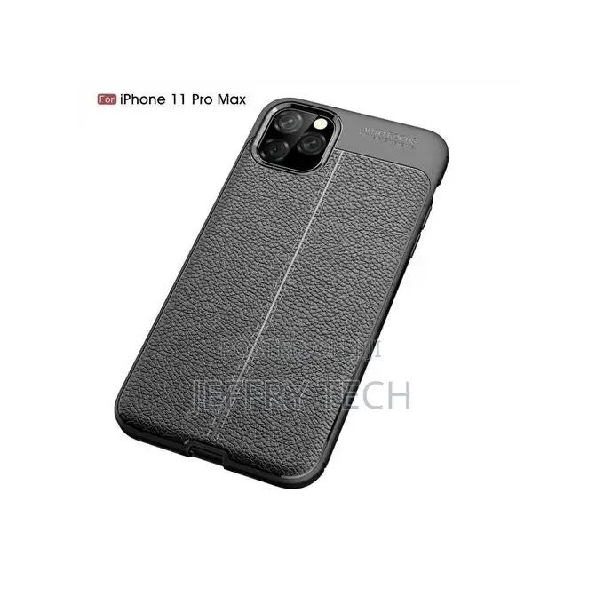 iPhone 11 Pro Max , Shockproof Original Leather Pattern Back