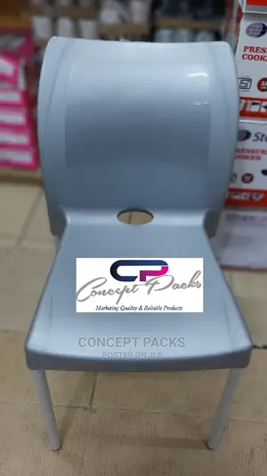 Strong Armless Comfortable Plastic Chair * Metal Tubing Legs