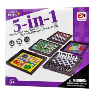 5 in 1 Sheng Bo Magnetic Chess Chinese Checkers Ludo Draught