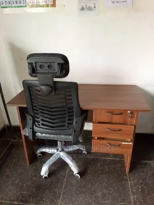 1.2 Mtrs Office Desk Plus High Back Recliner Headrest Chair