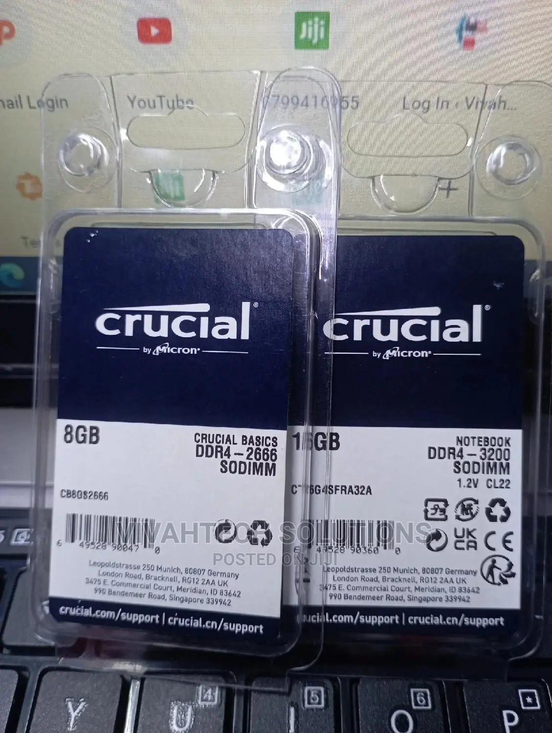Crucial Laptop RAM DDR4 8GB 3200