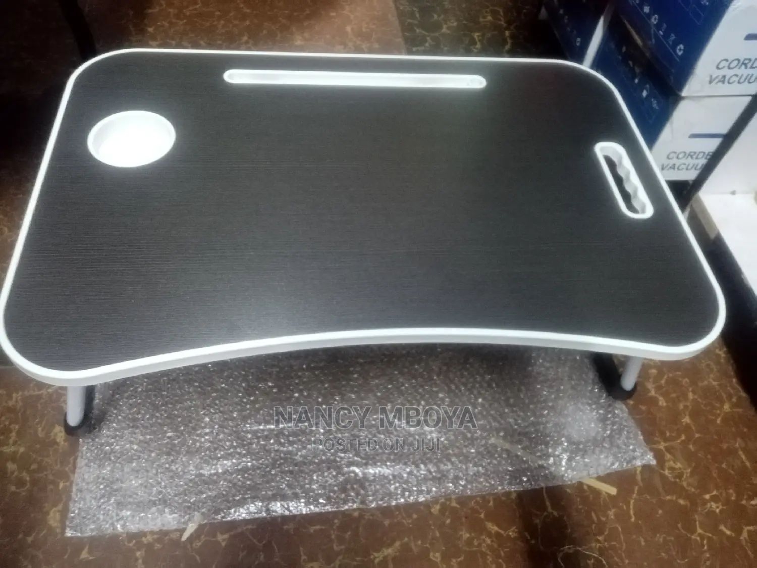 Foldable Laptop Stand With Cup Holder and Pen Drawer