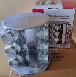 12 Carousel Jars Rotating Stainless Steel Seasoning Stand