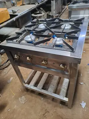 Stainless Steel 4-Gas Burner Jiko Square
