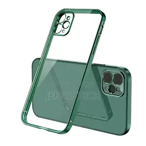 iPhone 12 Pro Max - Clear Silicone Case With Green Edge