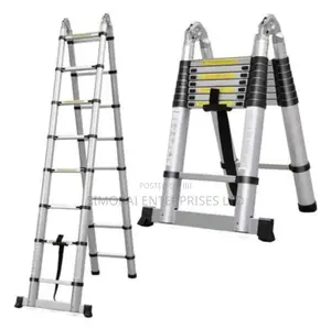 Double Sided Aluminum Telescopic Ladder 3.8M +3.8M