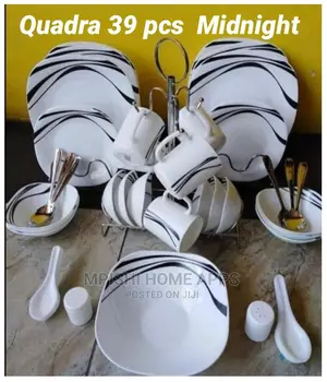 39pcs Quadra Square Dinner Set Midnight