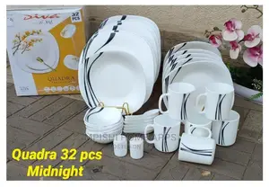 32pcs Quadra Square Dinner Set Midnight