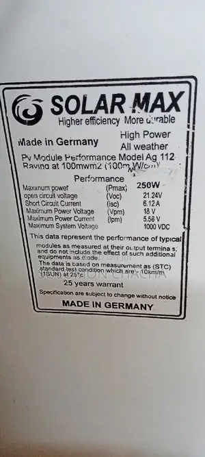 250w Solar Max Panel All Weather Germany