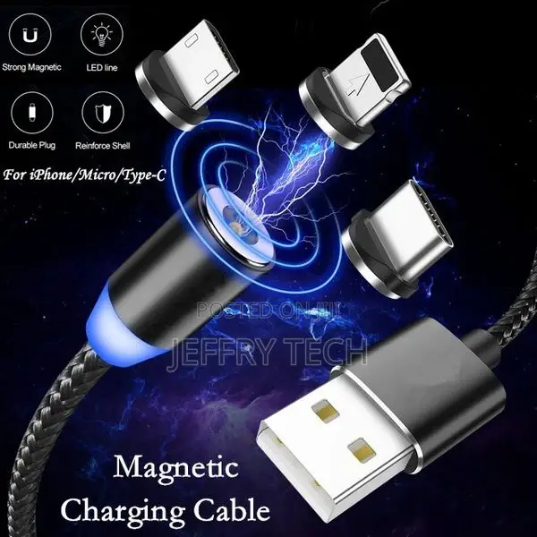 Magnetic Fast Charging Cable 3in 1 - Micro USB Android - Iph
