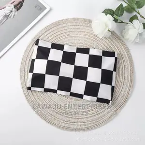 Checker Board Strapless Bra