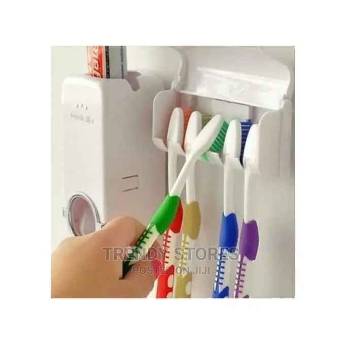 Toothpaste Dispenser With Tooth Brush Holders
