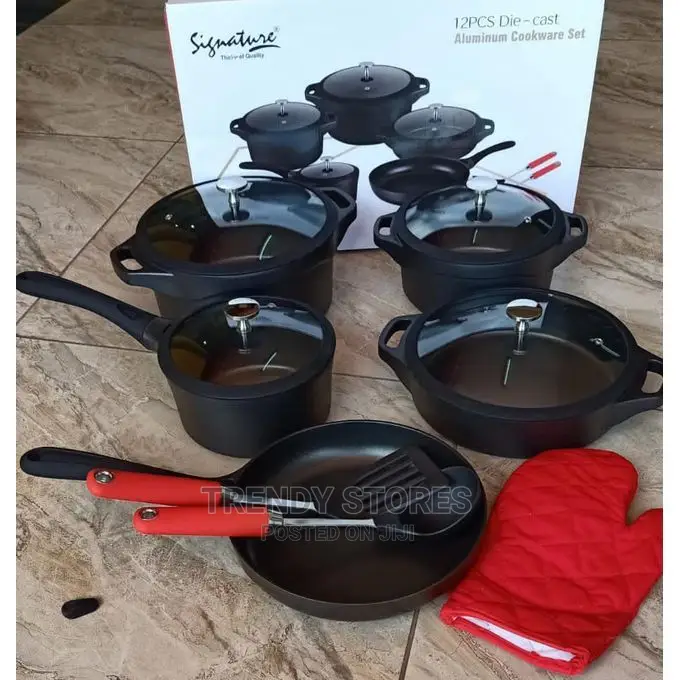12pcs Heavy Aluminum Cookware
