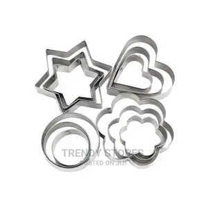 12pcs Stainless Steel Fondant Biscuit Cookie Cake Baking