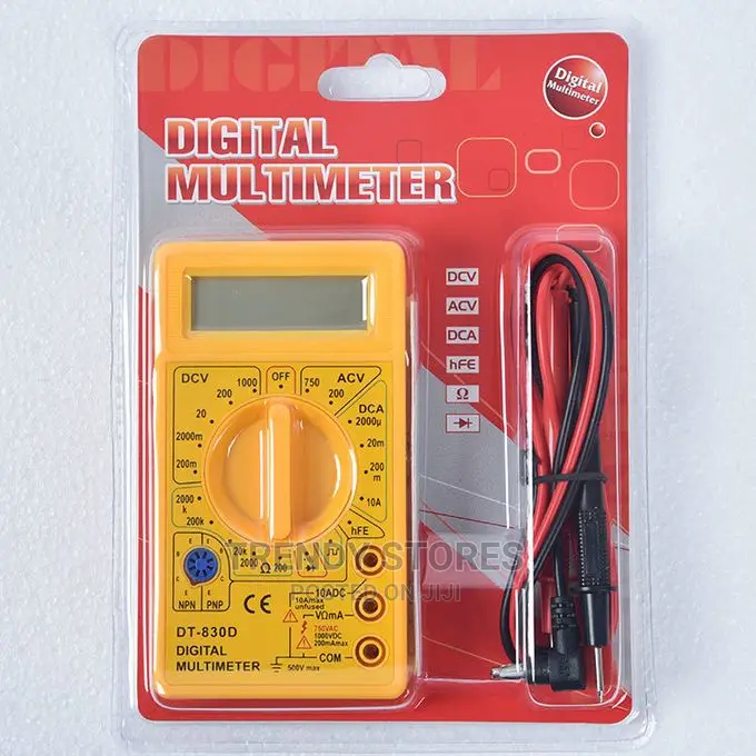 Mini Digital Multimeter AC/DC Tester Voltmeter-Yellow