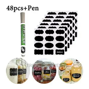 80pcs Water Proof Jar Labels Stickers Plus Free Pen