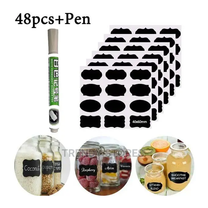 80pcs Water Proof Jar Labels Stickers Plus Free Pen
