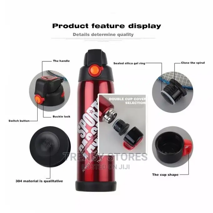 SPORT 800ml Unbreakable Hot /Cold Vacuum Sports Bottle - Mar