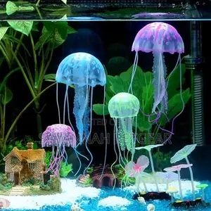 Artificial Glowing Jellyfish Aquarium Fish Tank Ornament Dec