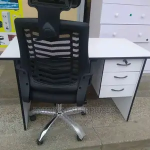 1.2 Mtrs Office Desk Plus High Back Recliner Headrest Chair