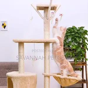 Hansi Cat Tree Condo With Toys, Hammock Ladder