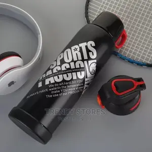 800ml Unbreakable Hot /Cold Vacuum Sports Bottle - Black