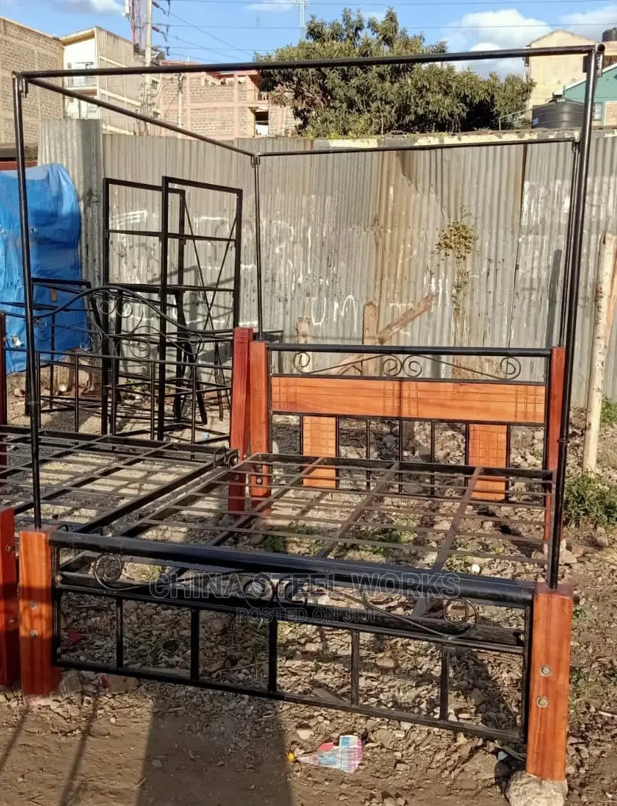 5by6 Metal Frame Bed Mahogany Stands With Net Stand